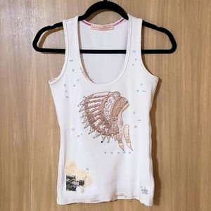 (5 for $25) Miss Me embroidered tank top